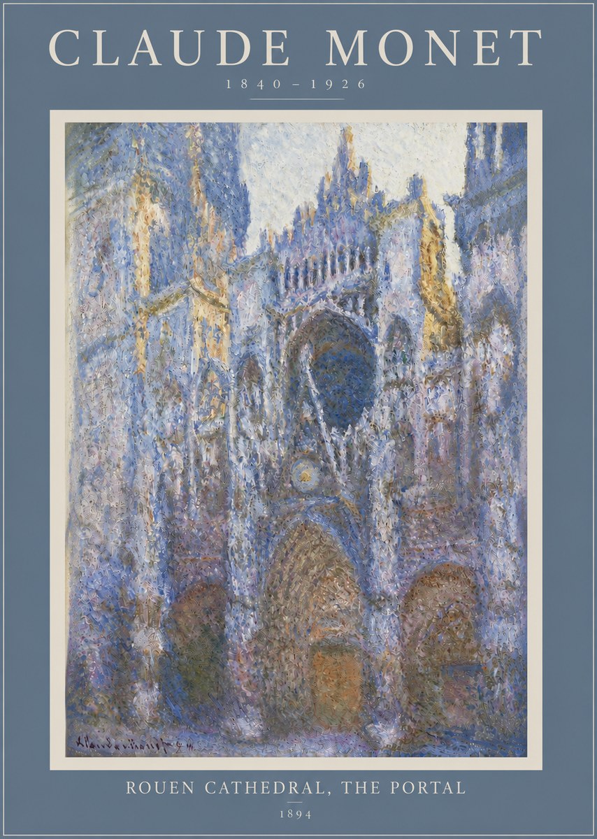 Monet Rouen Cathedral, the Portal No3 - Poster