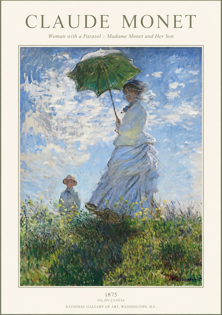 Monet Woman with a Parasol – Madame Monet and Her Son No1 - Poster