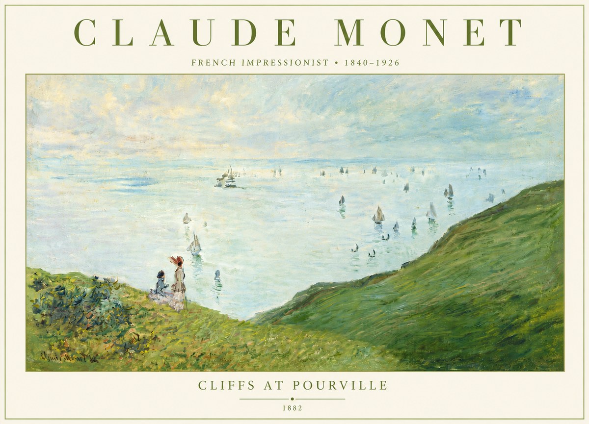 Monet Cliffs at Pourville I No5 - Poster