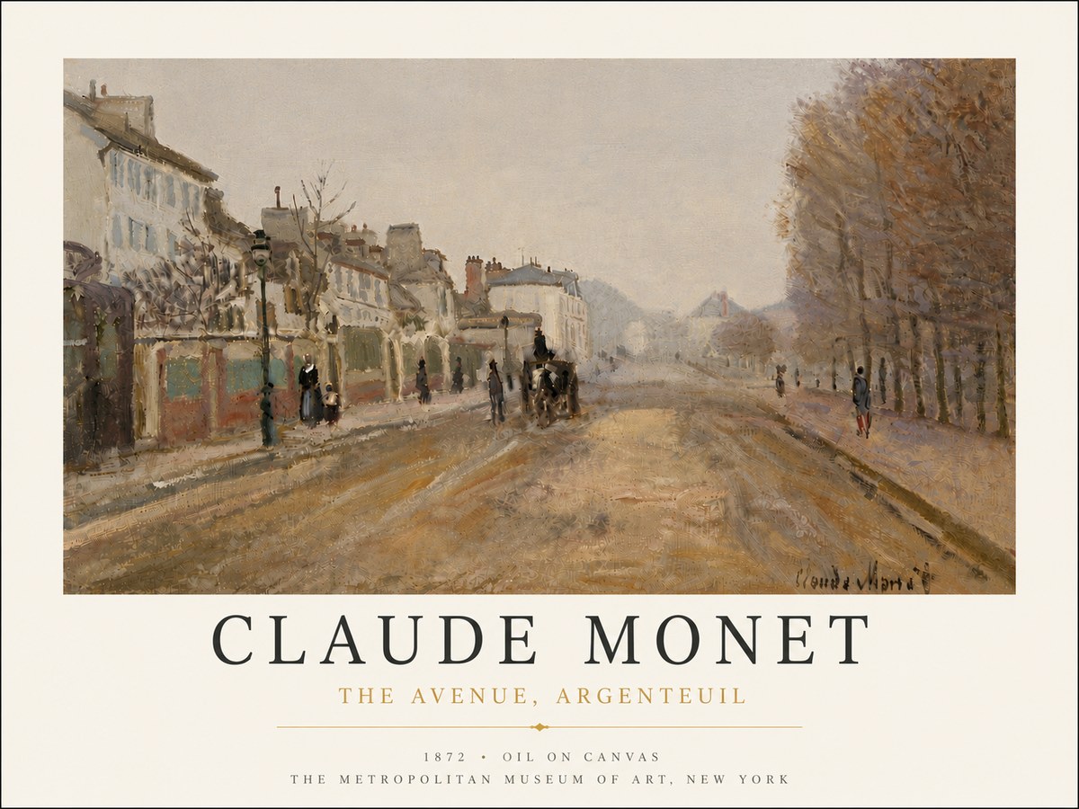 Monet The Avenue, Argenteuil No5 - Poster