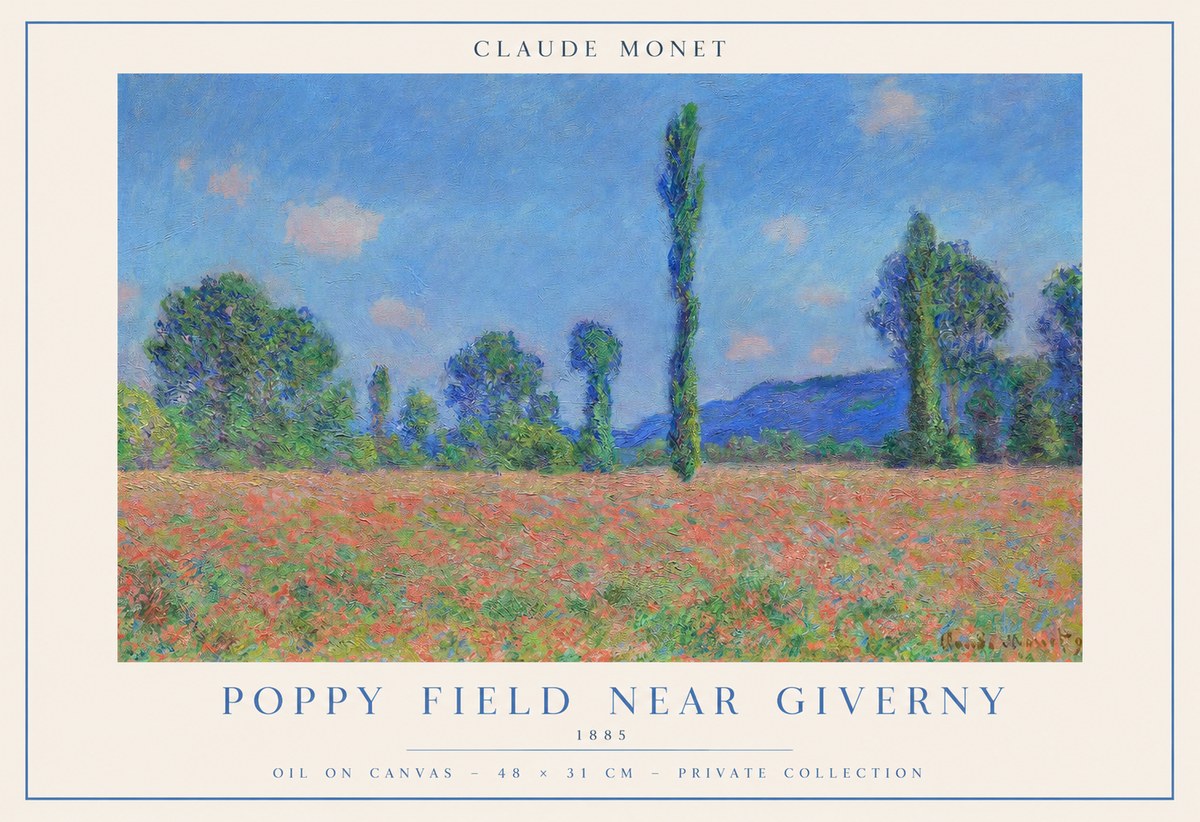 Monet Poppy Field Near Giverny No1 - Poster