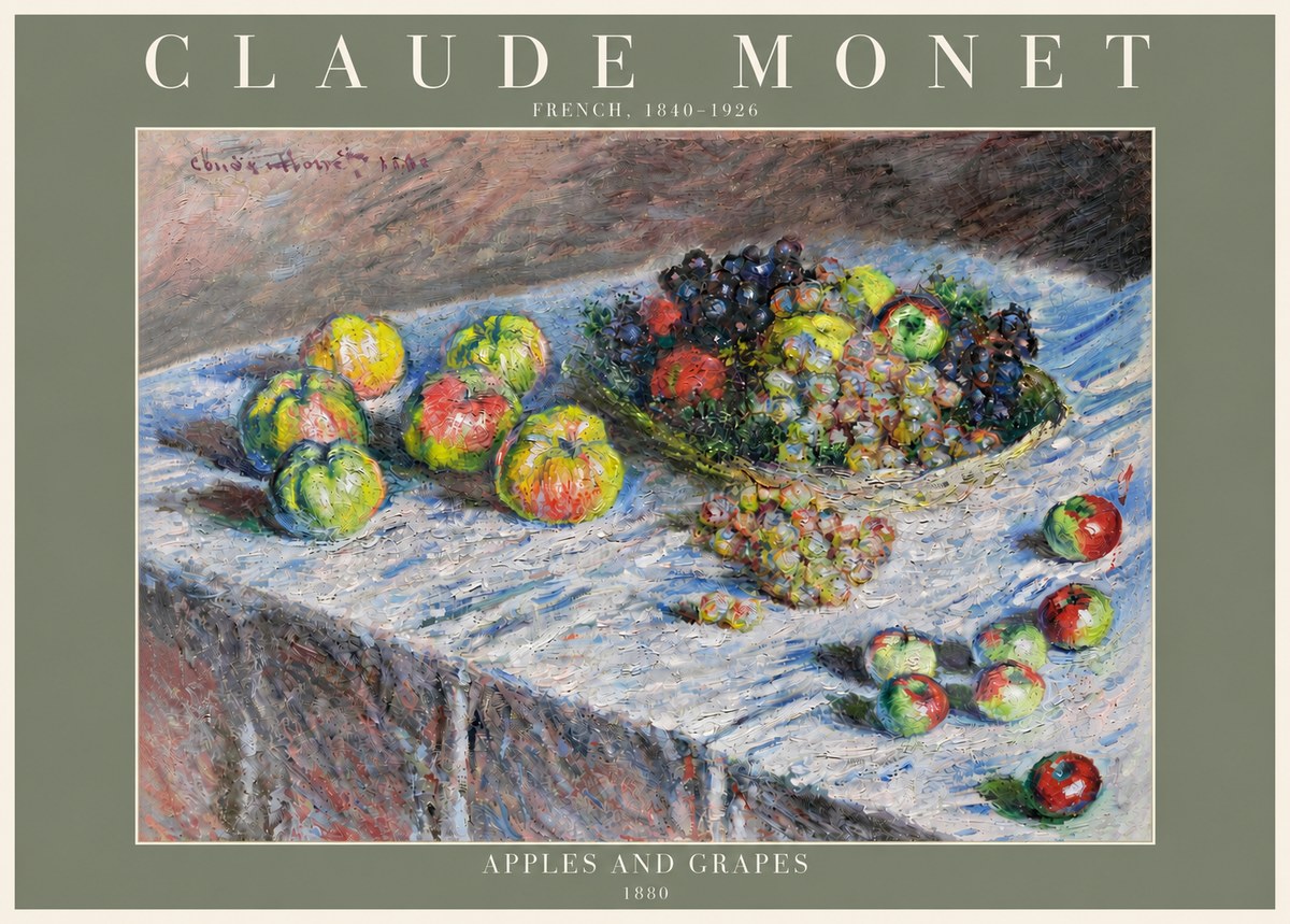 Monet Apples and Grapes No4 - Poster