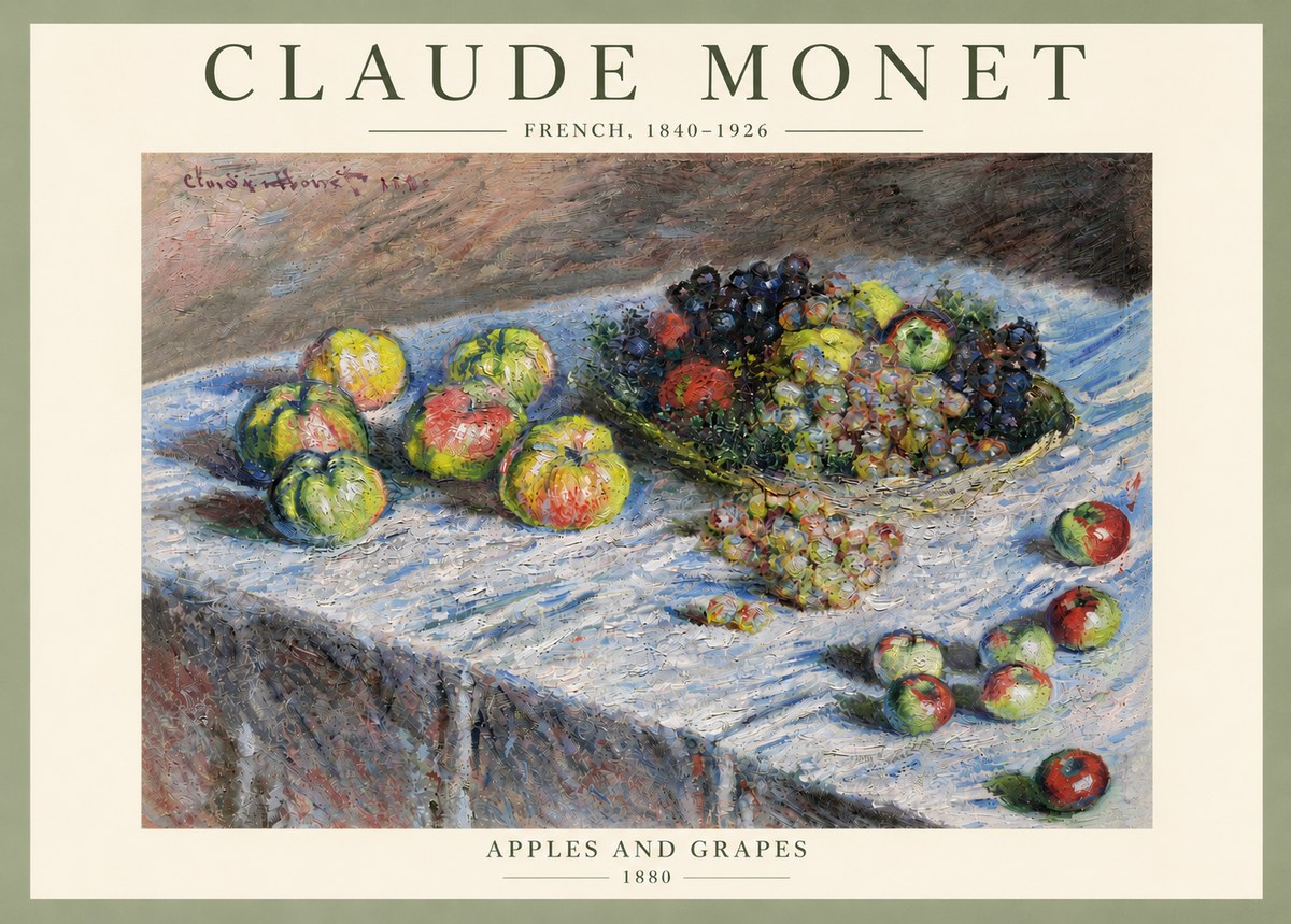 Monet Apples and Grapes No6 - Poster
