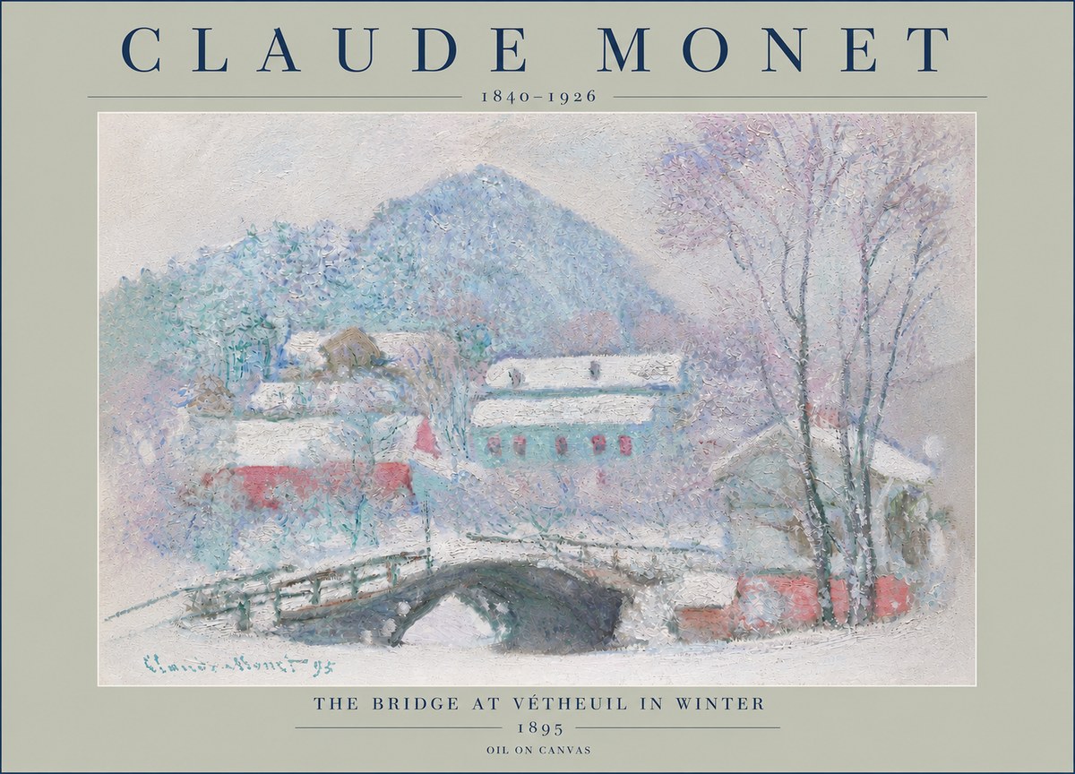 Monet The Bridge at Vétheuil in Winter No4 - Poster