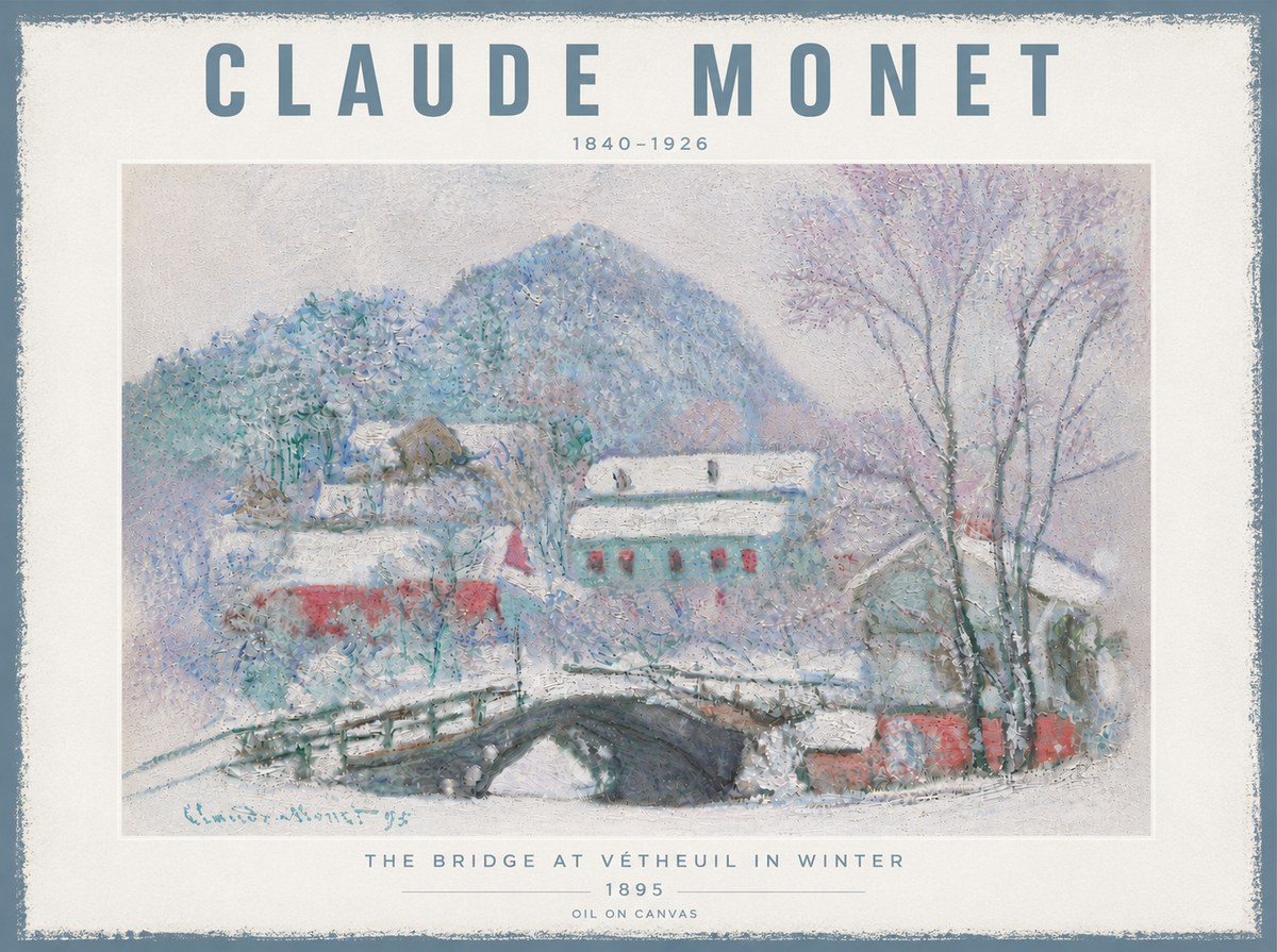 Monet The Bridge at Vétheuil in Winter No6 - Poster