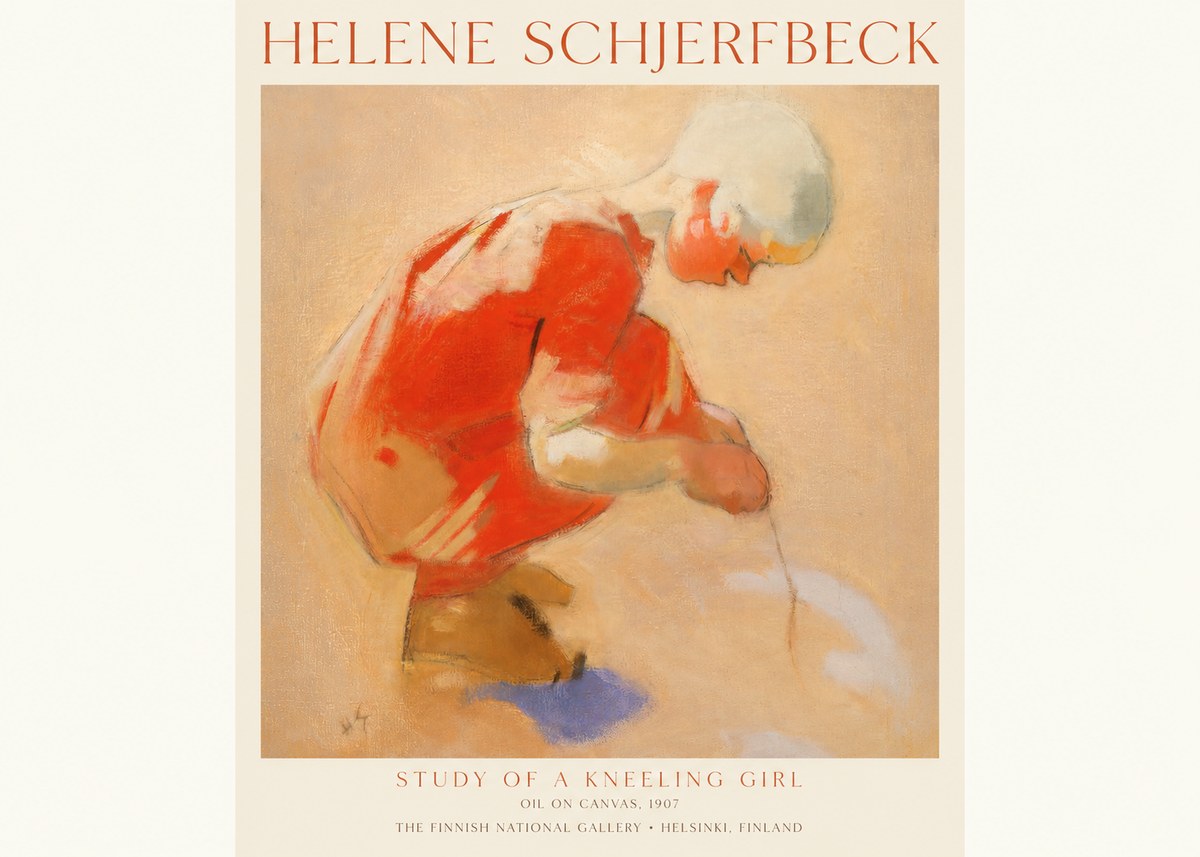 Helene Schjerfbeck Study of a Kneeling Girl No1 - Poster