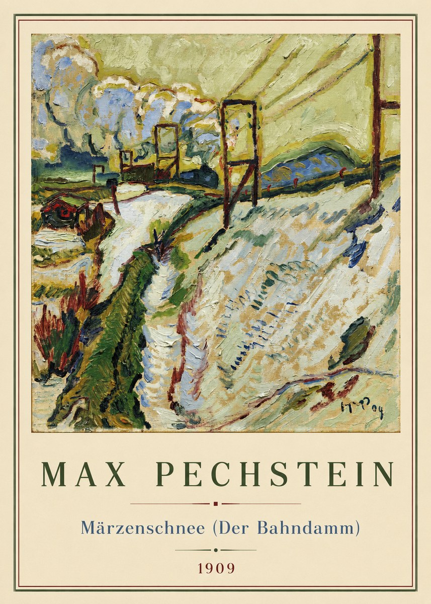 Max Pechstein Märzenschnee (Der Bahndamm) 1909 No2 - Poster