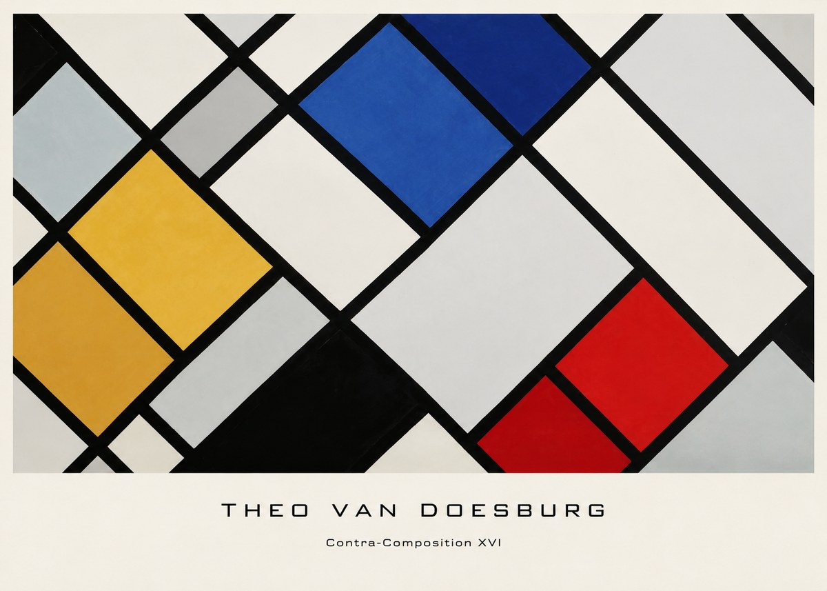 Theo van Doesburg Contra-composition Xvi No6 - Poster