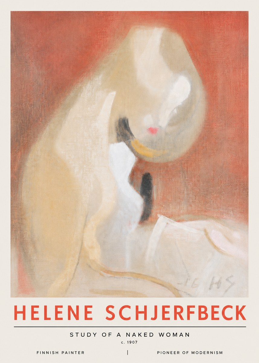 Helene Schjerfbeck Study of a Naked Woman No6 - Poster