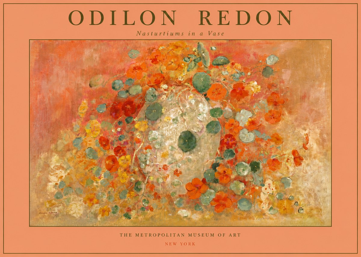 Odilon Redon Nasturtiums in a Vase No2 - Poster