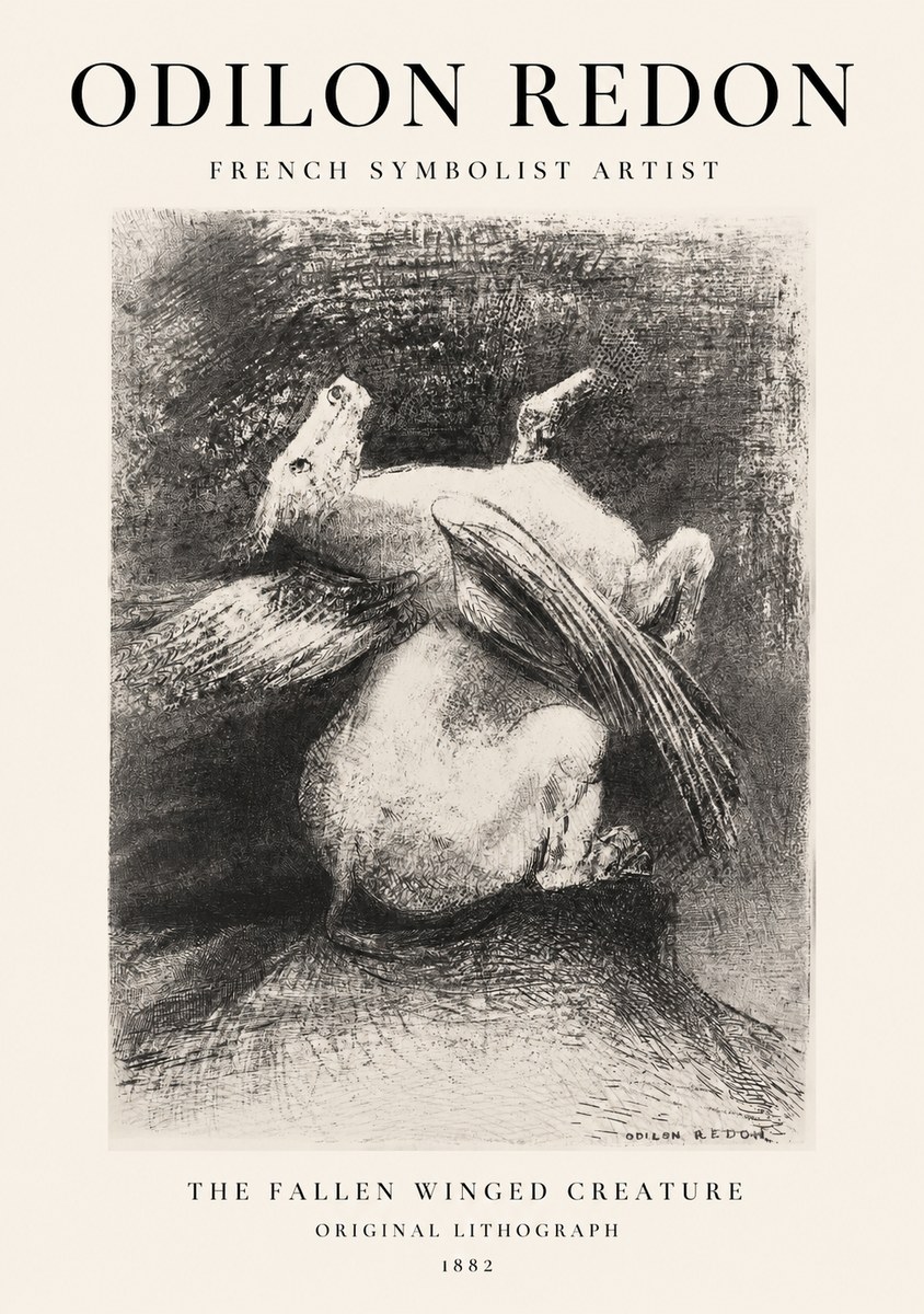Odilon Redon The Fallen Winged Creature No1 - Poster