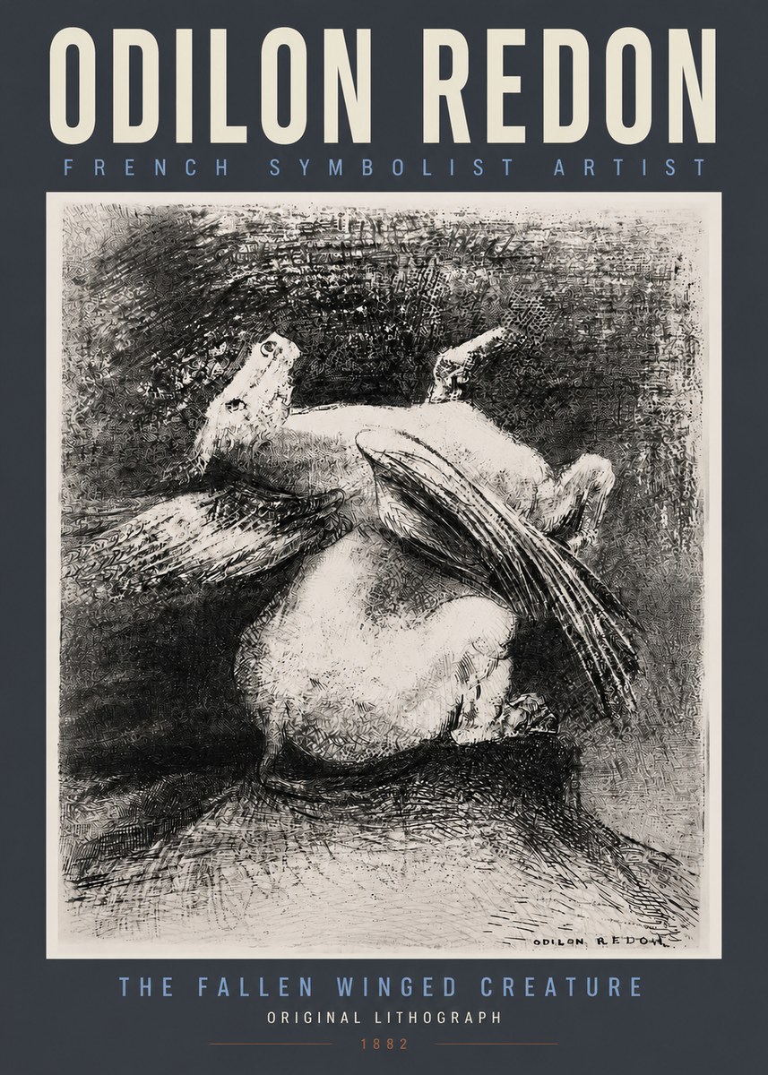 Odilon Redon The Fallen Winged Creature No2 - Poster