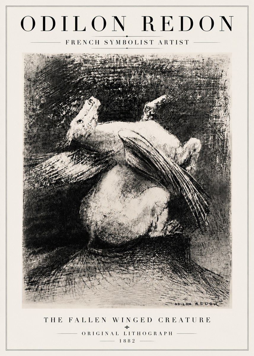 Odilon Redon The Fallen Winged Creature No6 - Poster