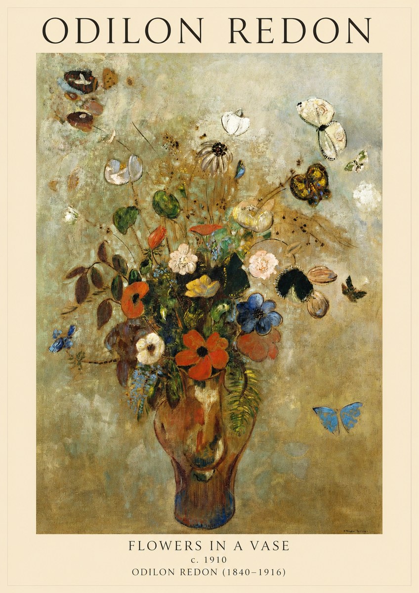 Odilon Redon Flowers in a Vase I No1 - Poster