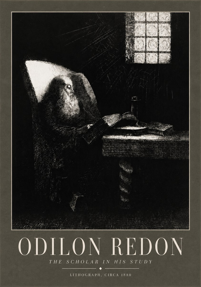 Odilon Redon The Scholar in His Study No5 - Poster