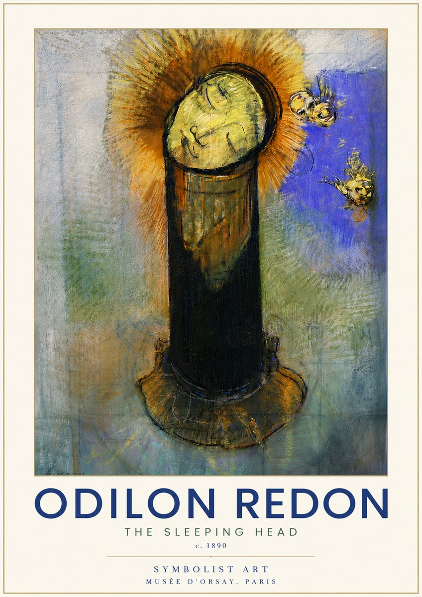 Odilon Redon The Sleeping Head No6 - Poster