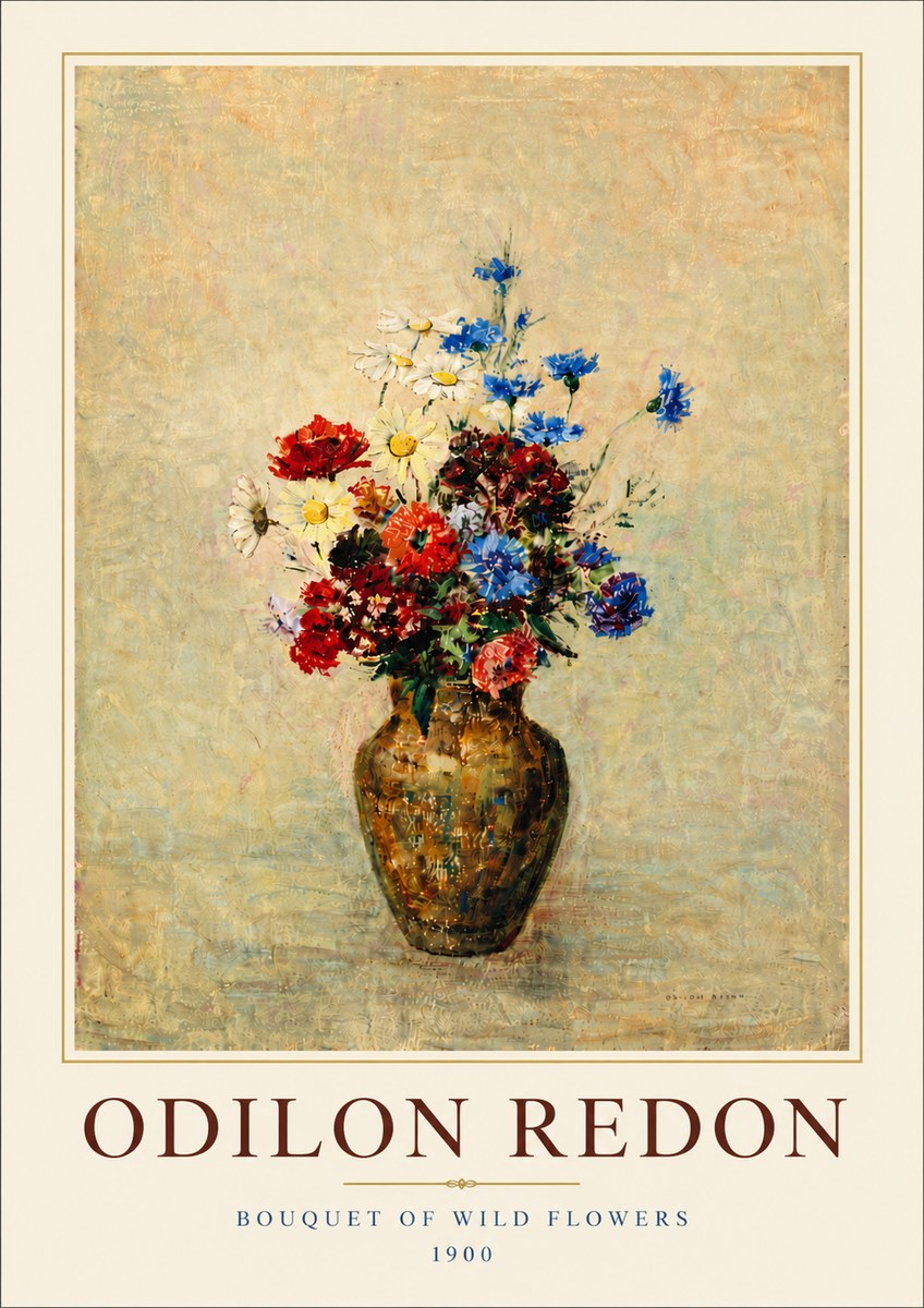 Odilon Redon Bouquet of Wild Flowers I No5 - Poster
