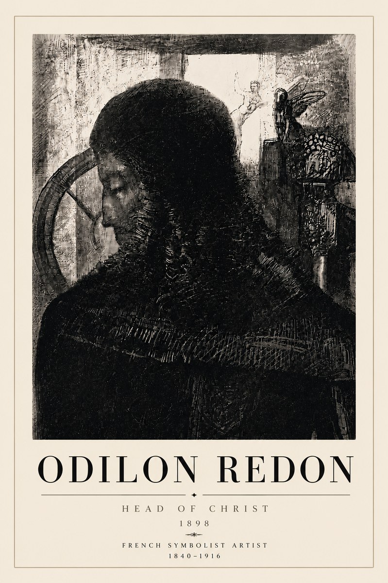 Odilon Redon Head of Christ II No6 - Poster