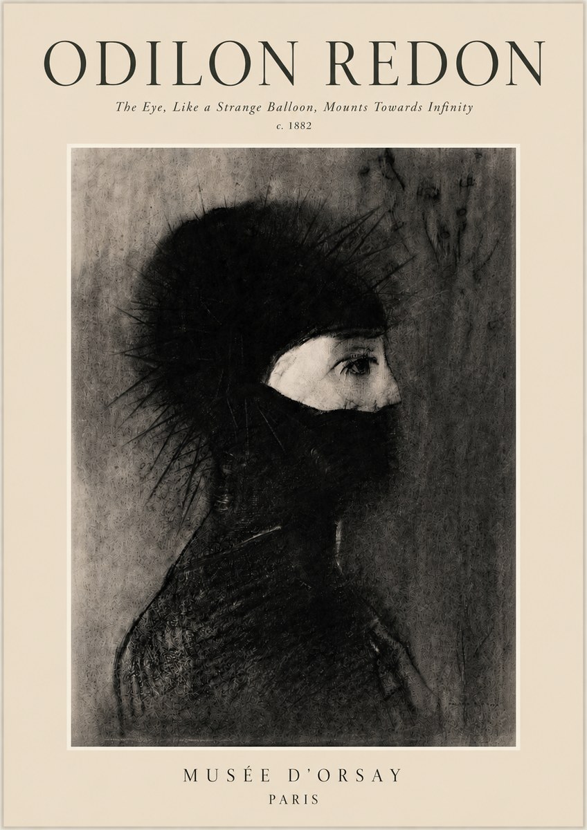 Odilon Redon The Eye, Like a Strange Balloon, Mounts Towards Infinity No3 - Poster