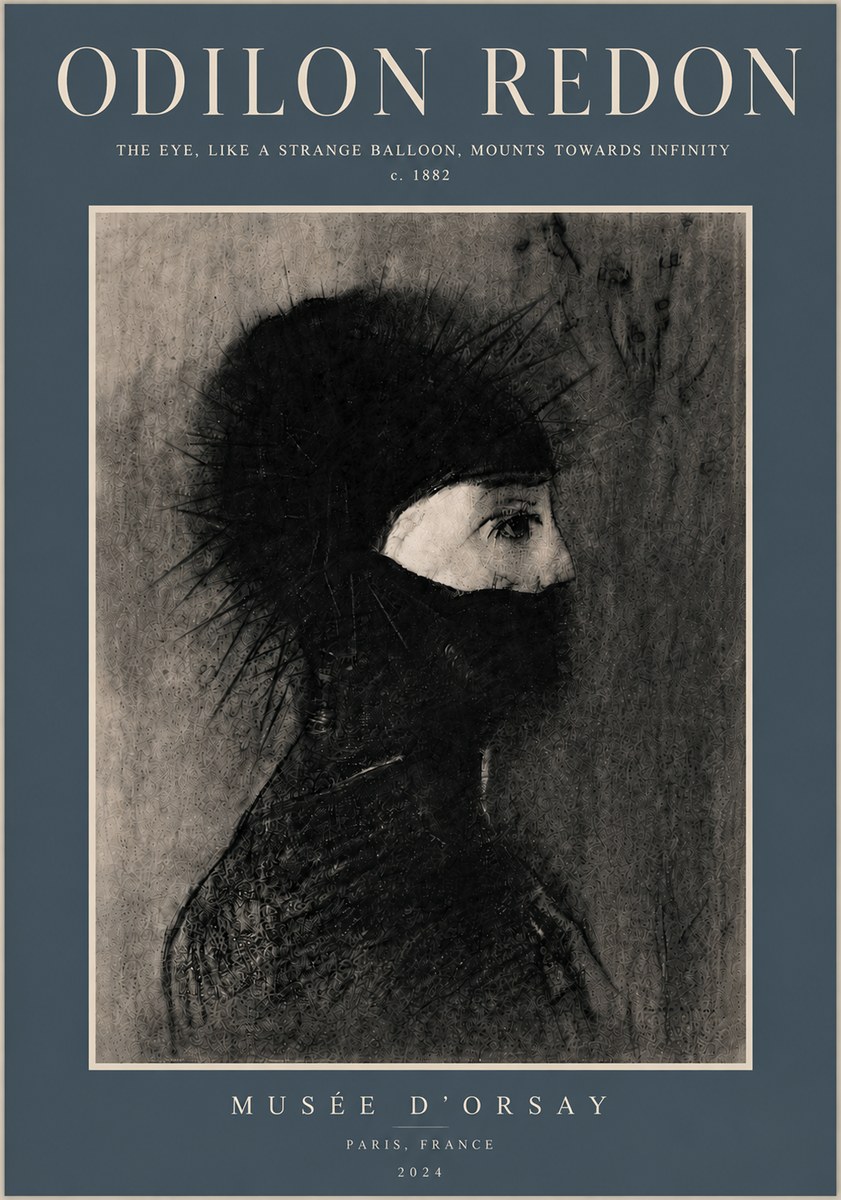 Odilon Redon The Eye, Like a Strange Balloon, Mounts Towards Infinity No6 - Poster