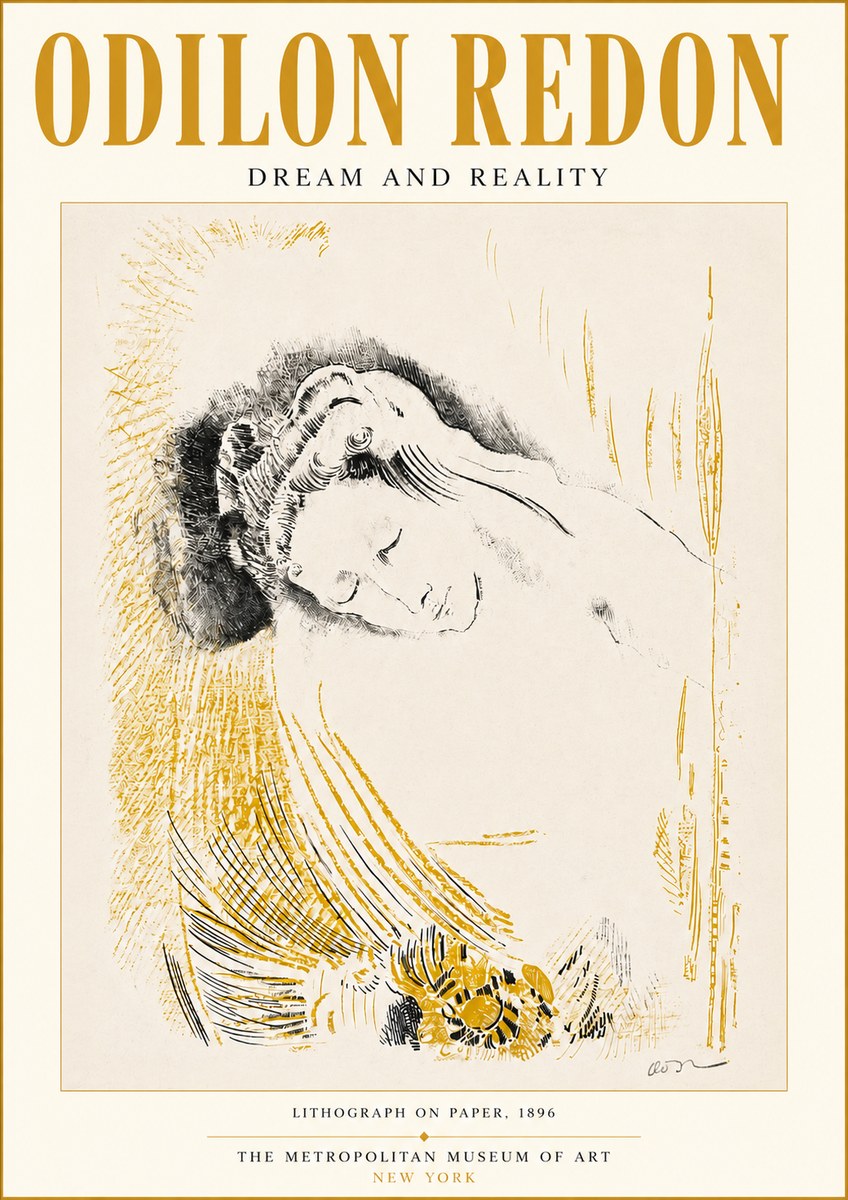 Odilon Redon Dream and Reality No3 - Poster