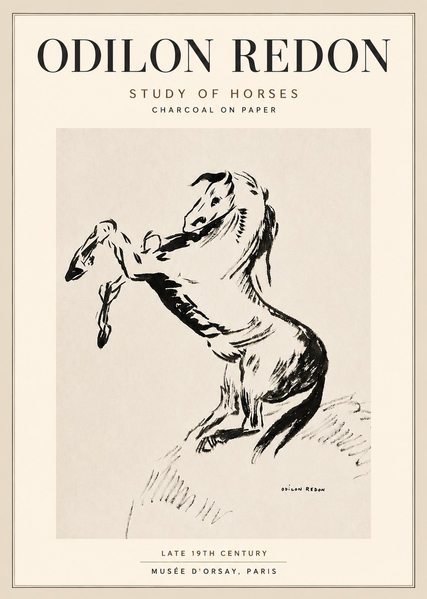 Odilon Redon Study of Horses No5 - Poster
