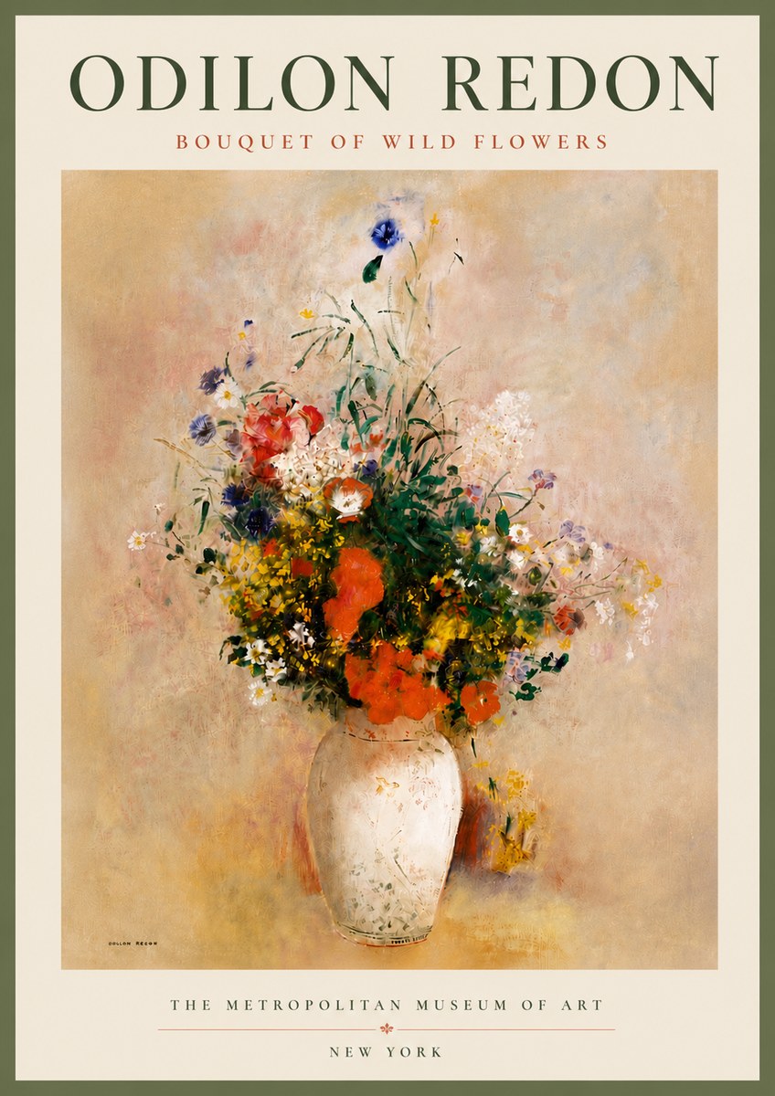 Odilon Redon Bouquet of Wild Flowers II No5 - Poster