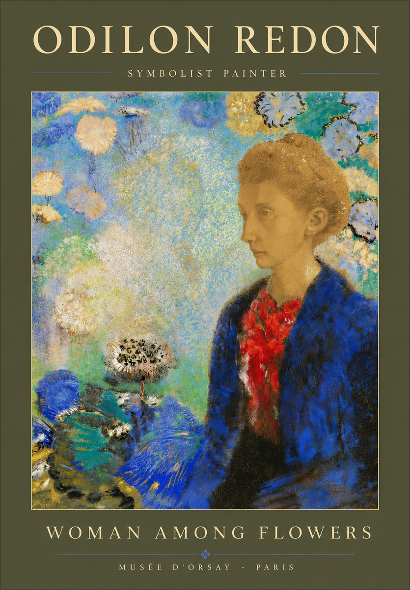 Odilon Redon Woman Among Flowers No5 - Poster