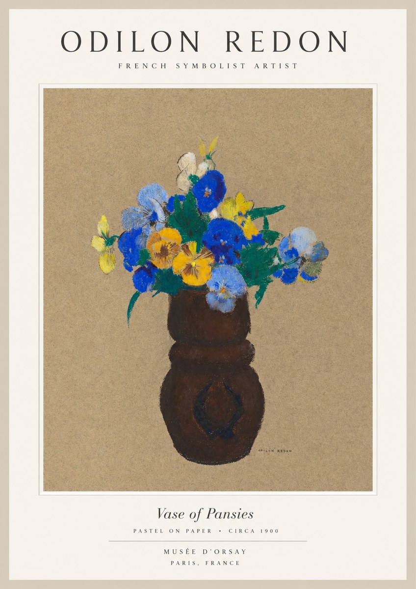 Odilon Redon Vase of Pansies No1 - Poster