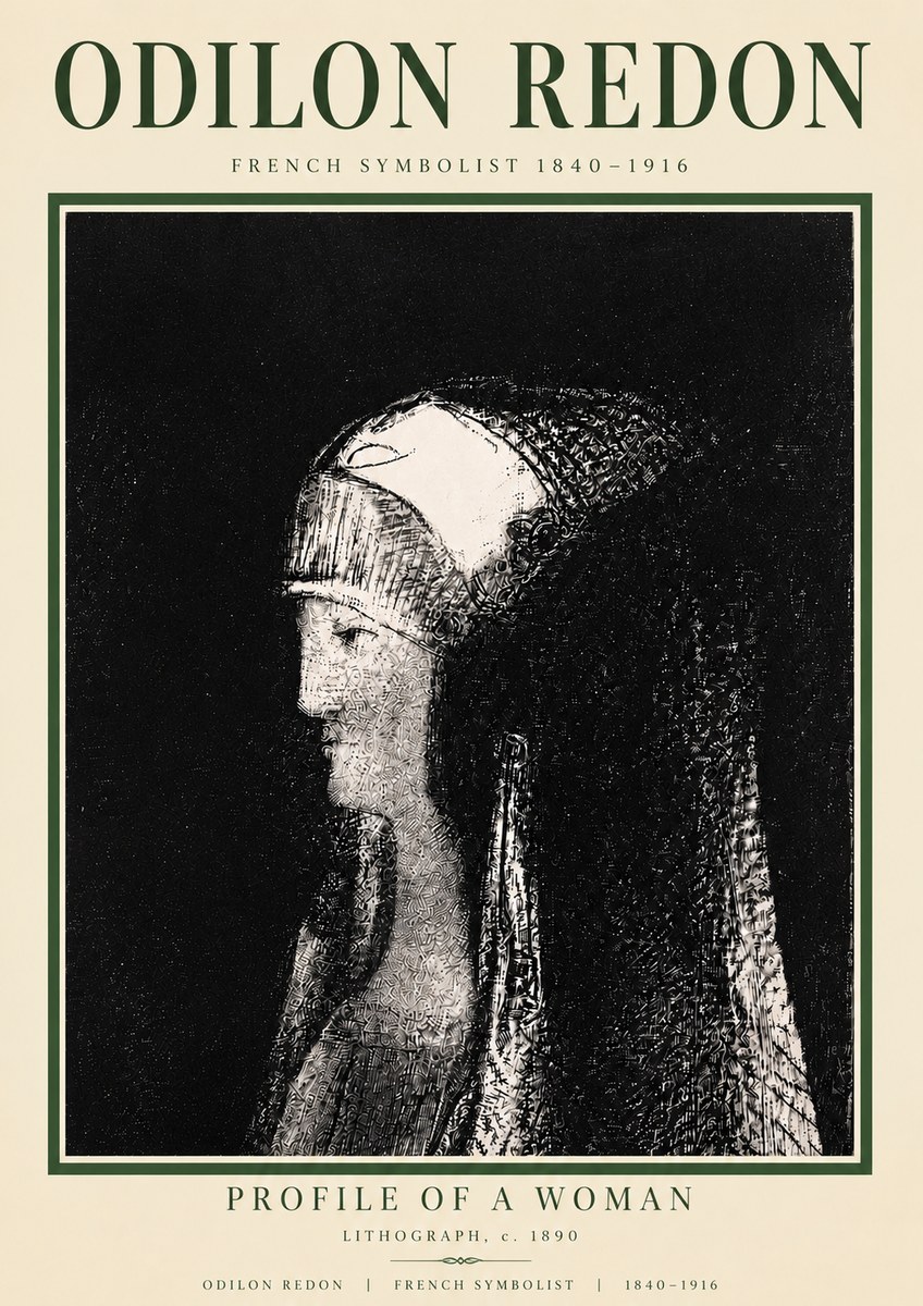 Odilon Redon Profile of a Woman No5 - Poster
