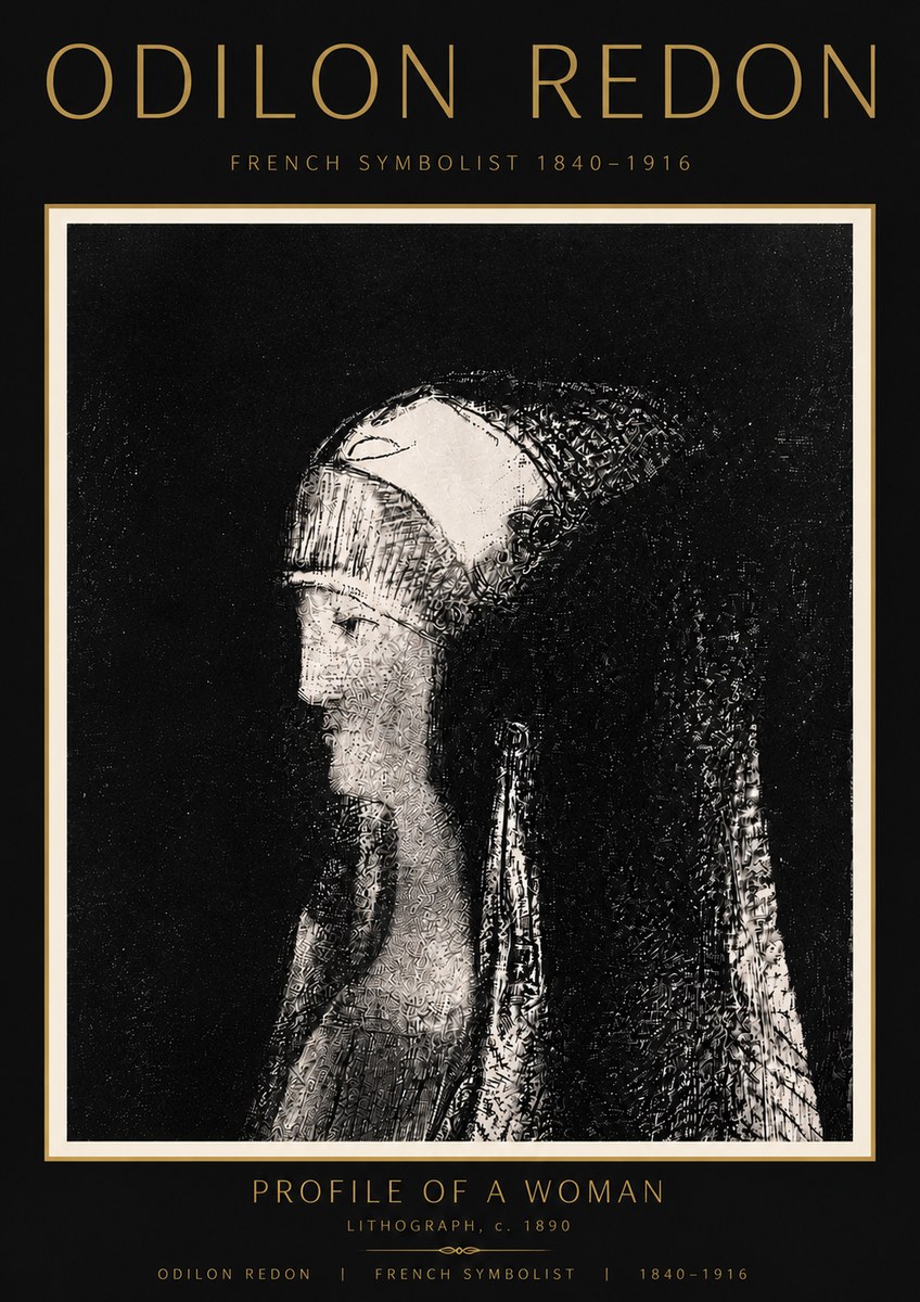 Odilon Redon Profile of a Woman No6 - Poster