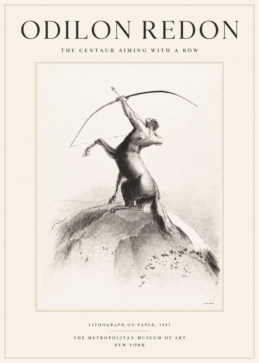 Odilon Redon The Centaur Aiming with a Bow No1 - Poster