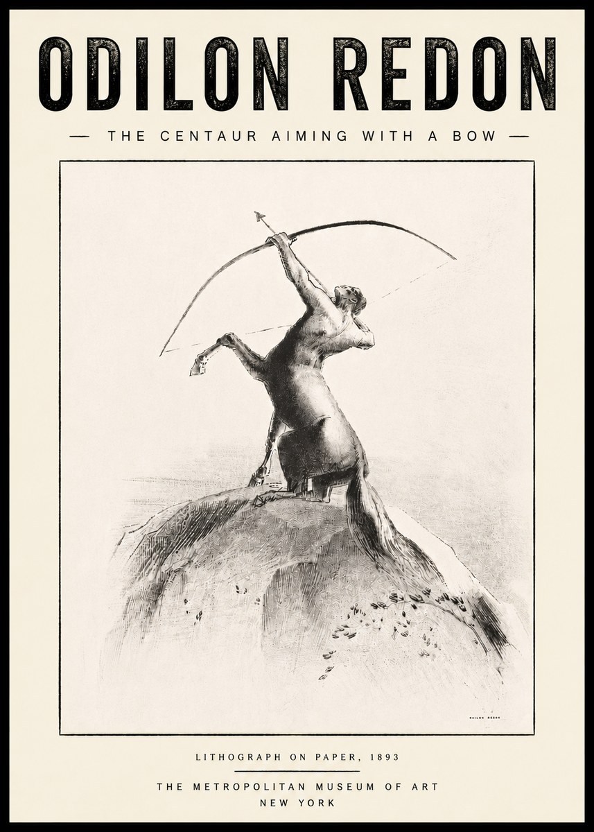 Odilon Redon The Centaur Aiming with a Bow No5 - Poster