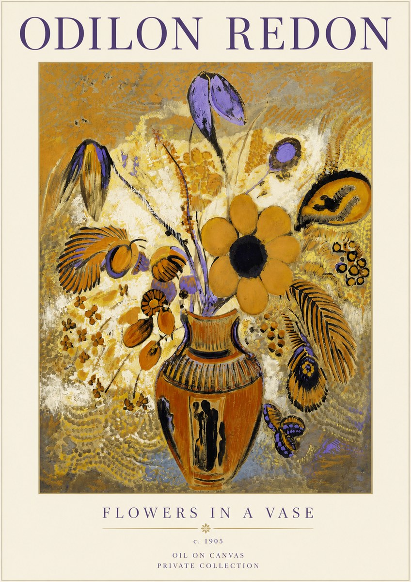 Odilon Redon Flowers in a Vase II No2 - Poster