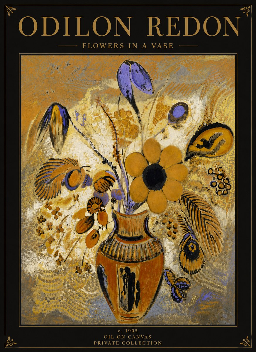 Odilon Redon Flowers in a Vase II No4 - Poster