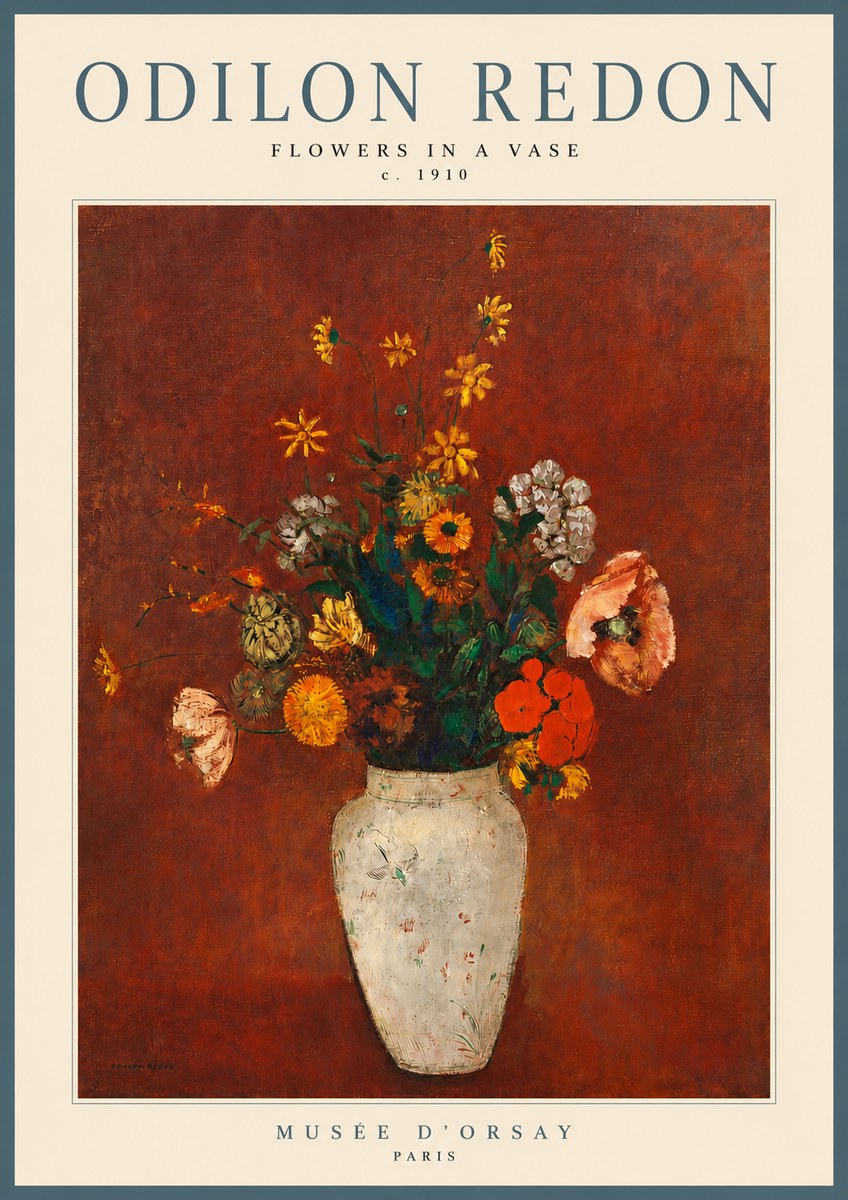 Odilon Redon Flowers in a Vase III No4 - Poster