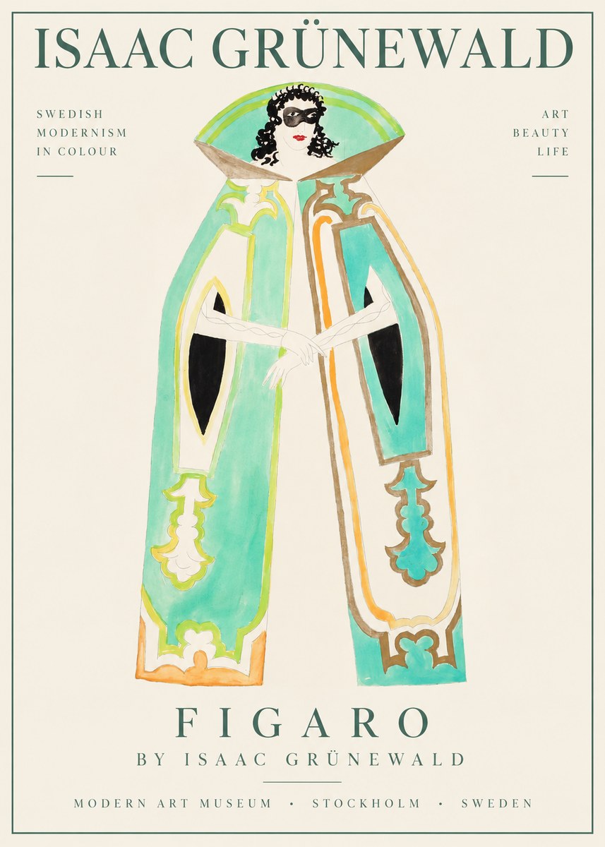 Isaac Grünewald Figure in a Mask No6 - Poster