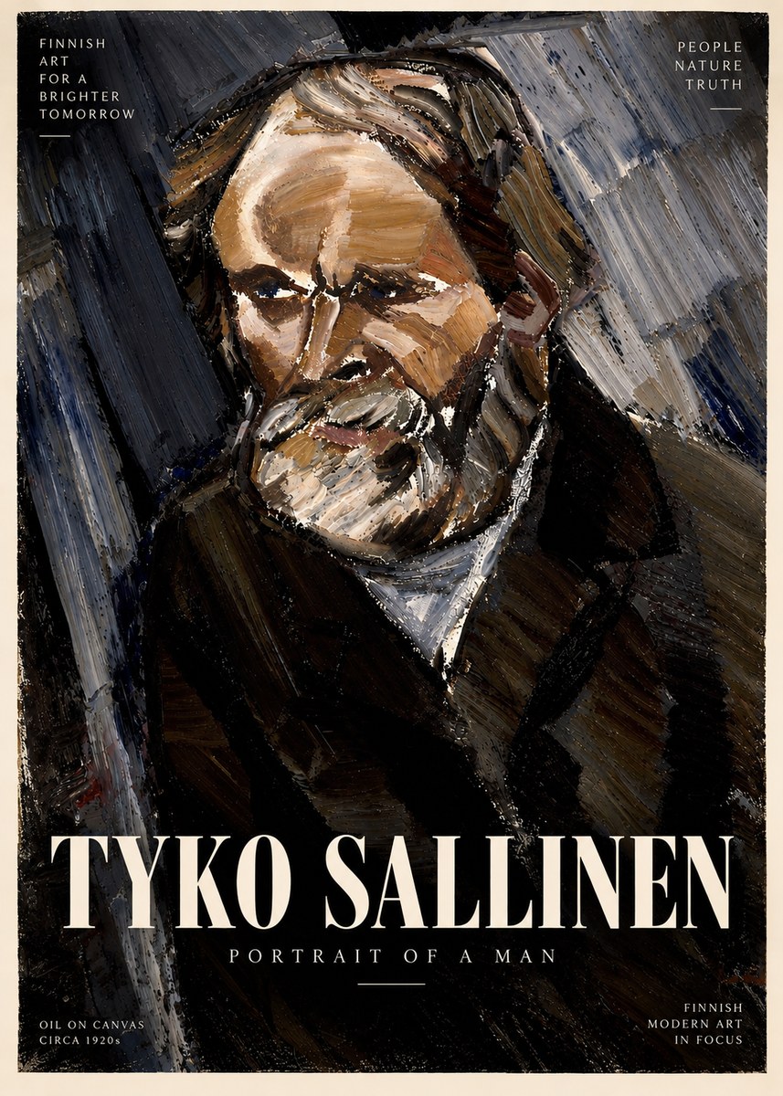 Tyko Sallinen Portrait of a Man III No4 - Poster