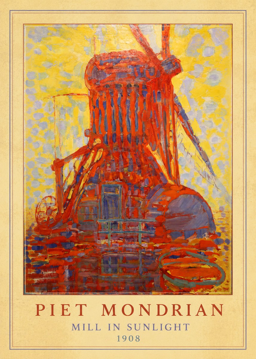Piet Mondrian Mill in Sunlight No3 - Poster