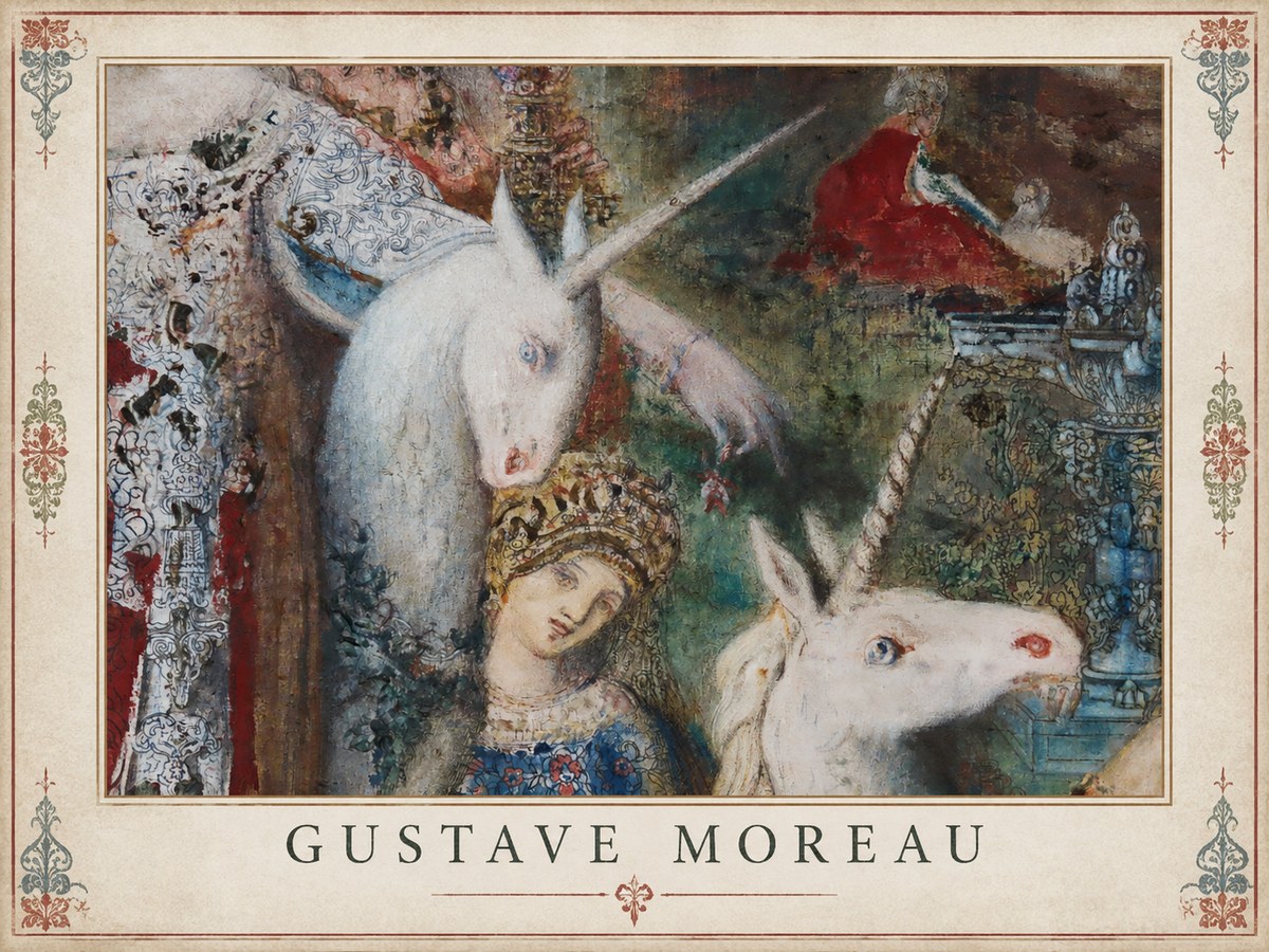 Gustave Moreau The Unicorns II No1 - Poster