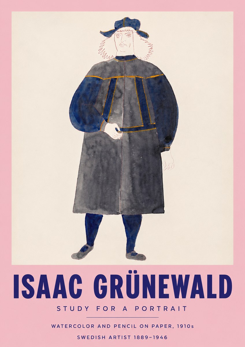 Isaac Grünewald Study for a Portrait No3 - Poster