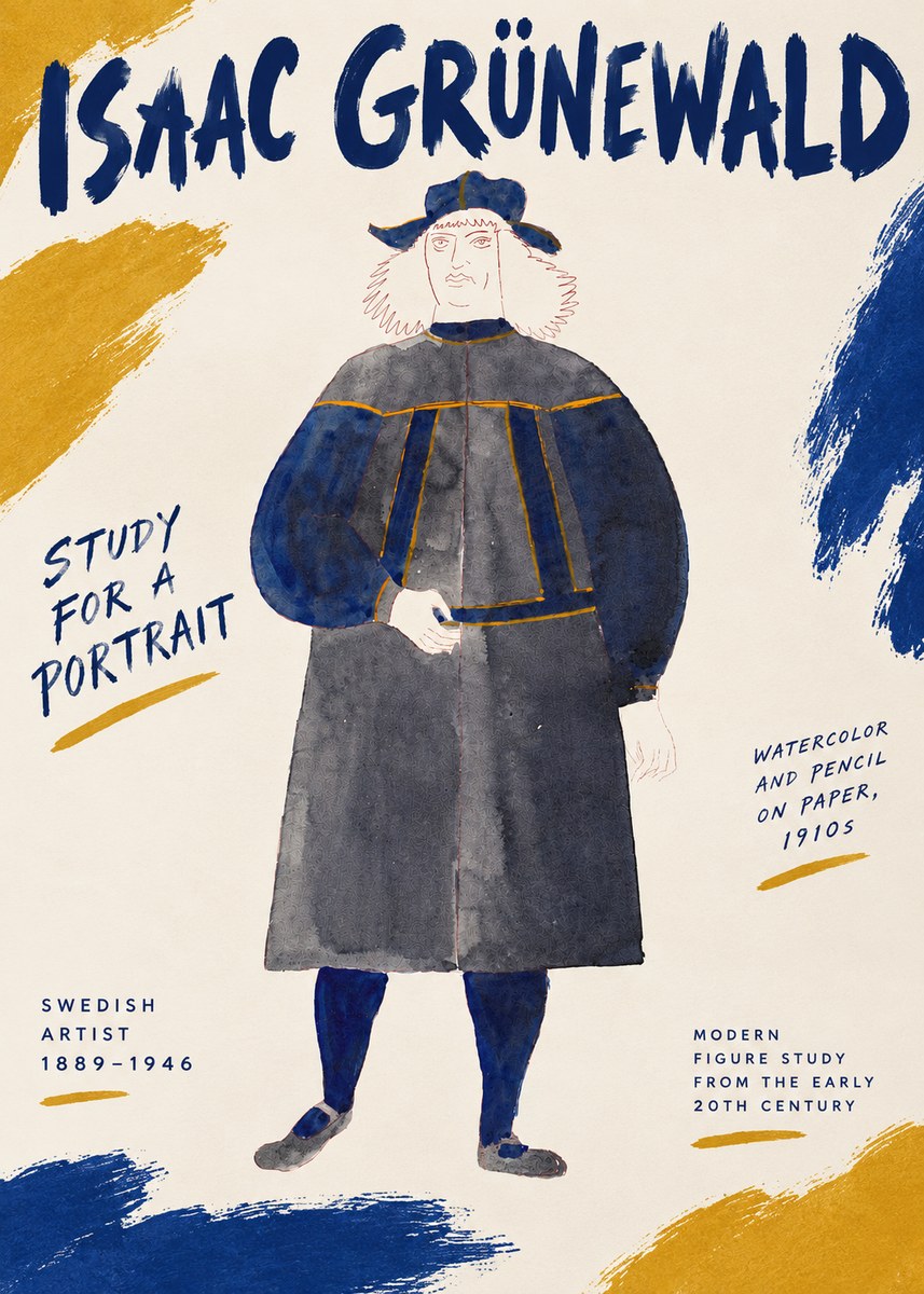 Isaac Grünewald Study for a Portrait No6 - Poster