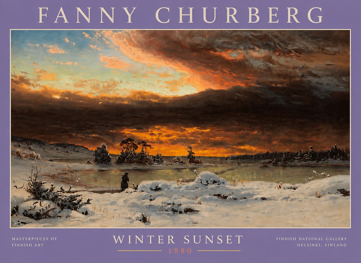 Fanny Churberg Winter Sunset No4 - Poster