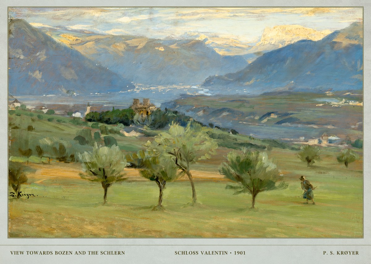 P.S. Krøyer View Towards Bozen and the Schlern No5 - Poster