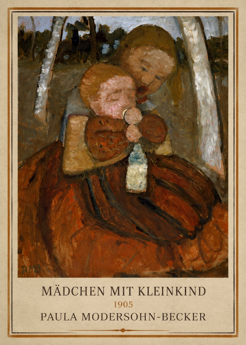 Paula Modersohn-Becker Mädchen Mit Kleinkind I No1 - Poster