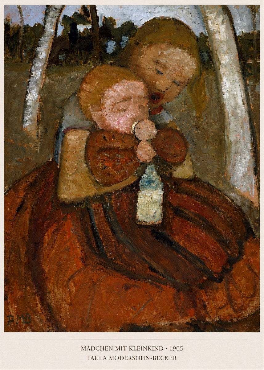 Paula Modersohn-Becker Mädchen Mit Kleinkind I No5 - Poster