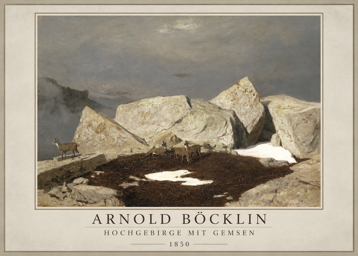Arnold Böcklin Hochgebirge Mit Gemsen No1 - Poster