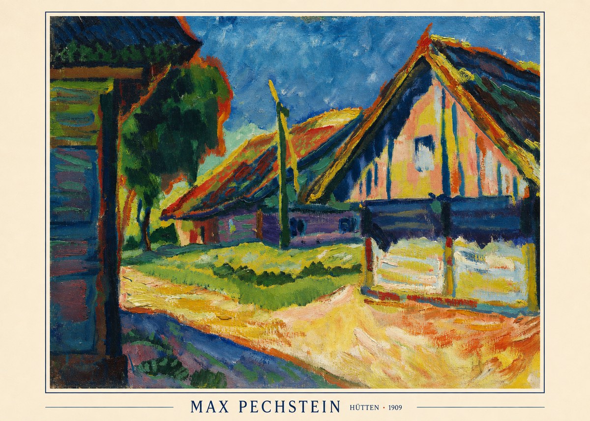 Max Pechstein Hütten 1909 No6 - Poster