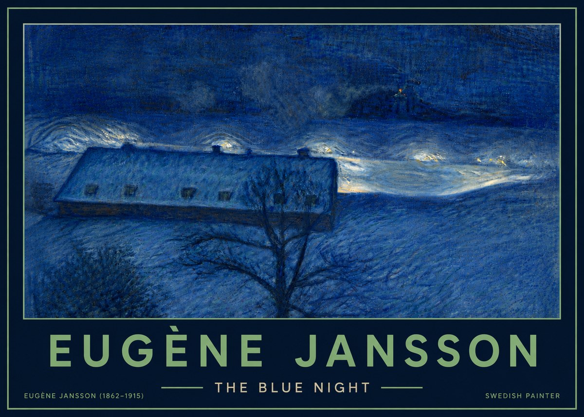 Eugène Jansson The Blue Night No5 - Poster