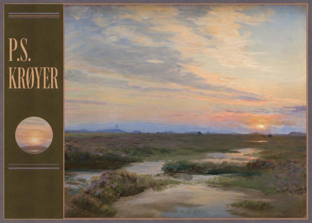 P.S. Krøyer Moorland with Sunset No4 - Poster